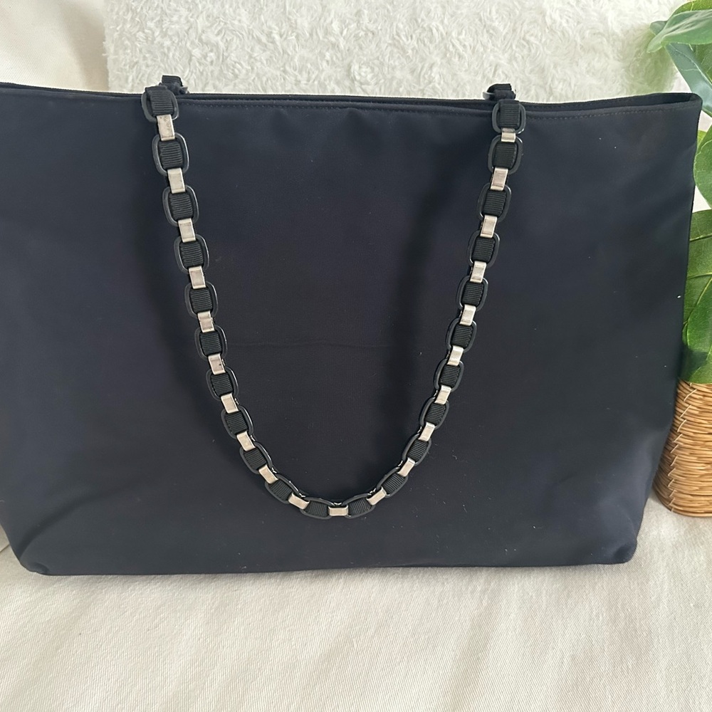 Salvatore Ferragamo Black Tote with Chain Strap